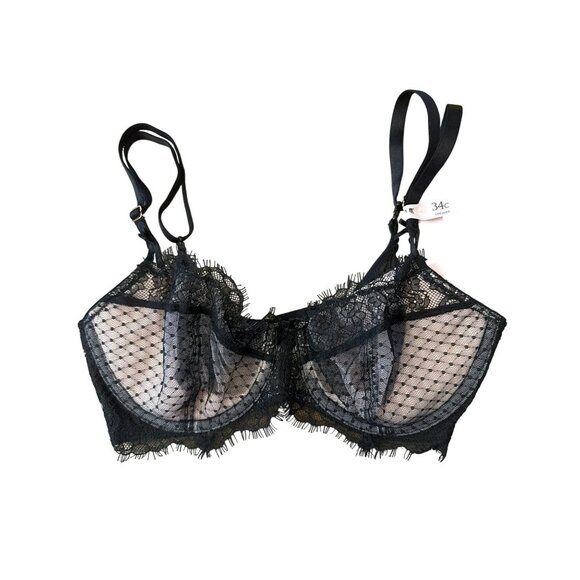 Victoria's Secret Dream Angels Push Up Without Padding Bra Black Size 34C NWT - Picture 1 of 4